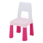 kėdutė vaikiška plastikinė rožinė balta