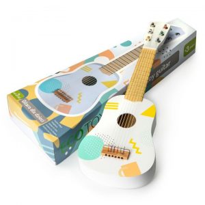 medinė gitara žaislinė balta