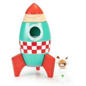 žaislas raketa- delionė kūdikiui raudona žalia