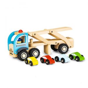 medinis tralas su mašinėlėm žaislas margas