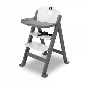 medinė maitinimo kėdutė balta pilka