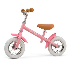 balansinis dviratukas pripučiamais baltais ratais Marshall rožinis