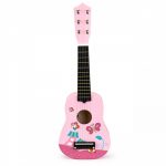 gitara medinė vaikiška rožinė