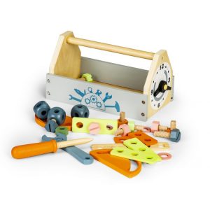 žaislas meistro įrankių dėžė su priedais medinė marga