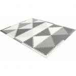 kilimėlis- delionė Trikampiai iš putplasčio pilka balta