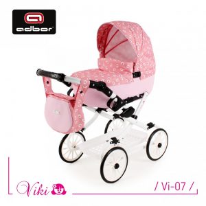 žaislinis vežimėlis lėlei Viki rožinis baltas
