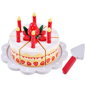žaislas medinis tortas su priedais