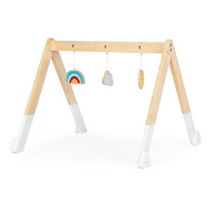 lavinamasis medinis stovas su žaisliukais kūdikiui